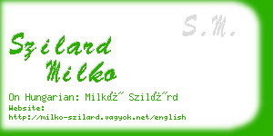 szilard milko business card